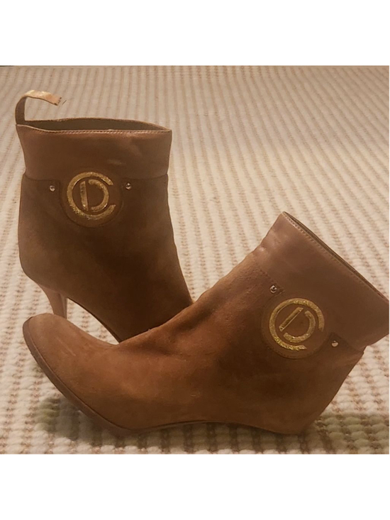 Dior Shoes - Women's Dior Brown Suede Ankle Boots with Gold Logo - Size 7.5 *Read Description